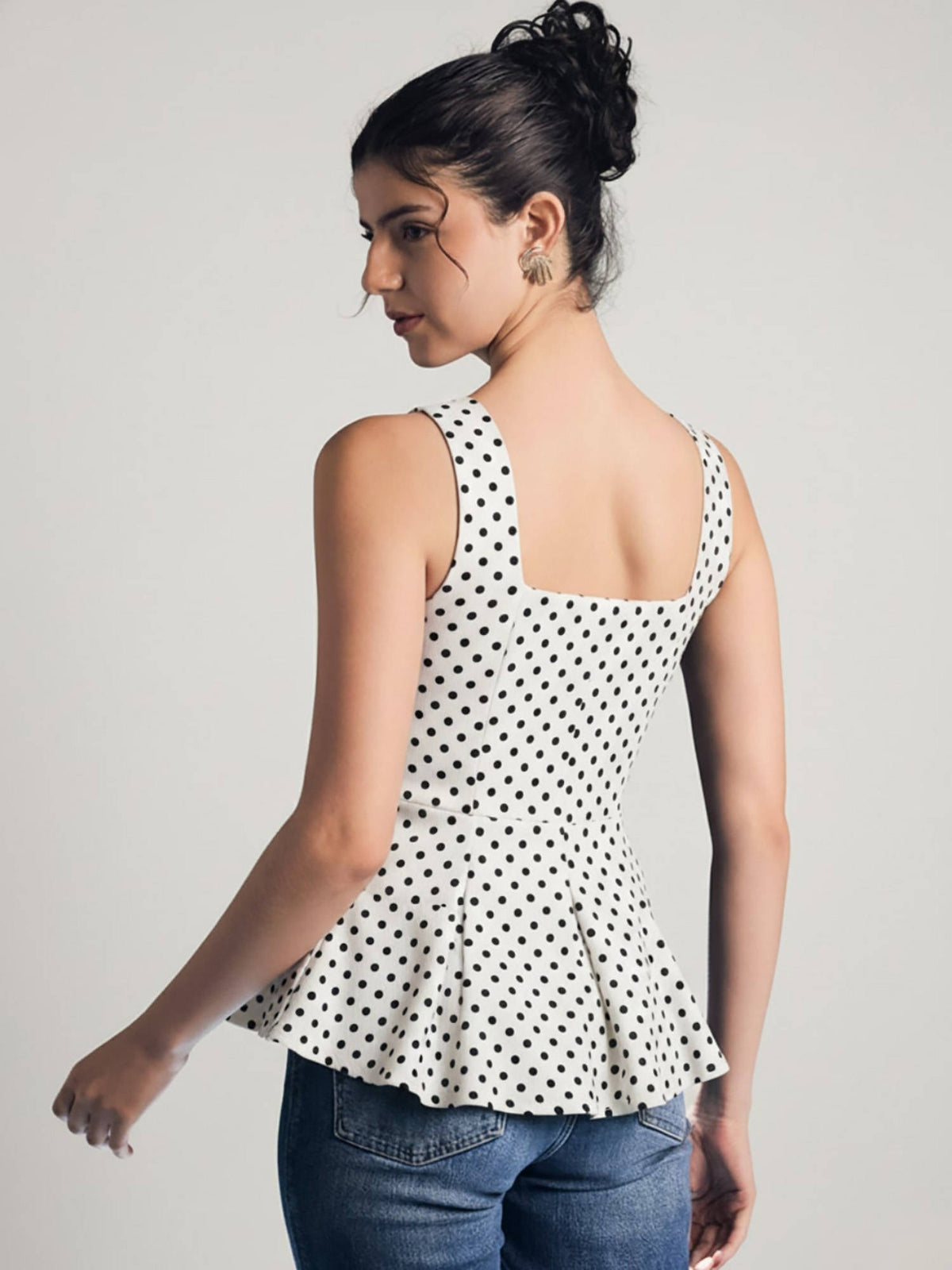 Stretchable Panelled Peplum Top | pt51 - view 11
