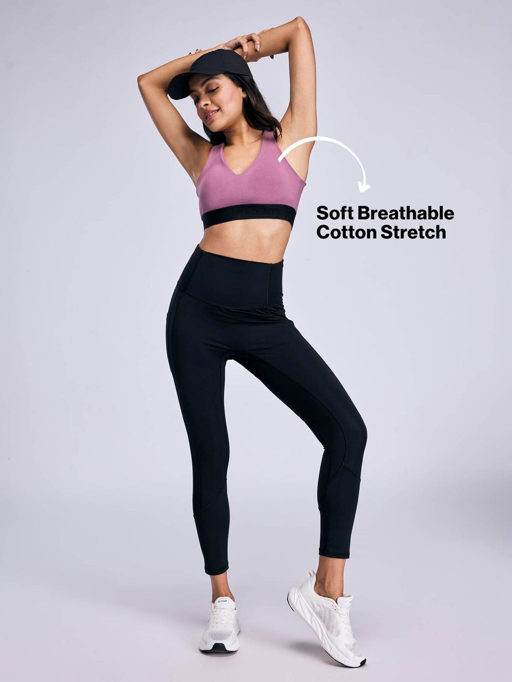 High Impact Cotton CrossFLX Bounce Control Sports Bra with fixed cups NYK912 Black | sb09 - view 10