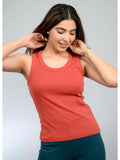 Rust Orange Sleeveless Tank Top | TT98 - view 1
