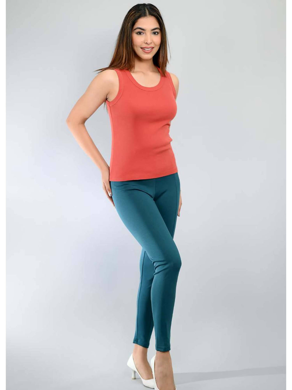 Rust Orange Sleeveless Tank Top | TT98 - view 4
