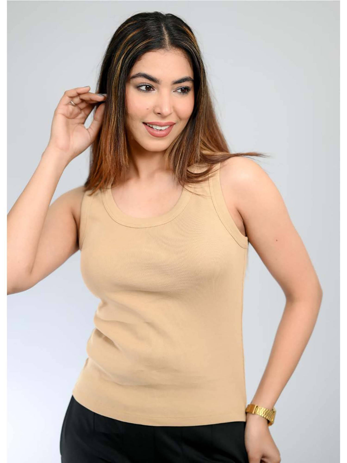 White Sleeveless Tank Top | TT98 - view 26