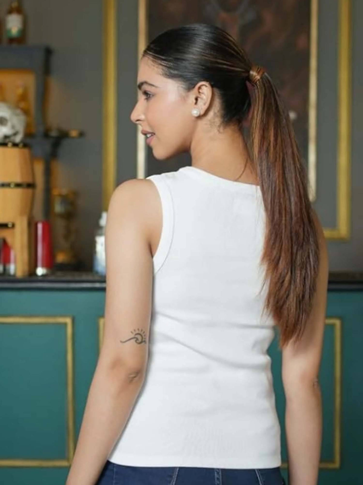 White Sleeveless Tank Top | TT98 - view 2