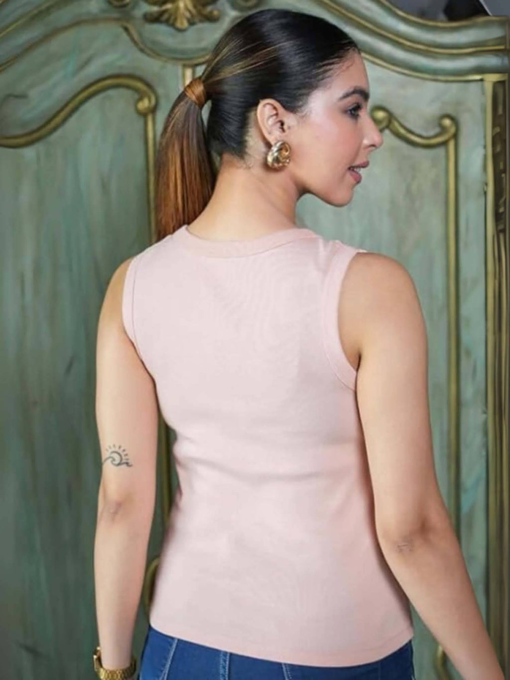 Beige Sleeveless Tank Top | TT98 - view 17