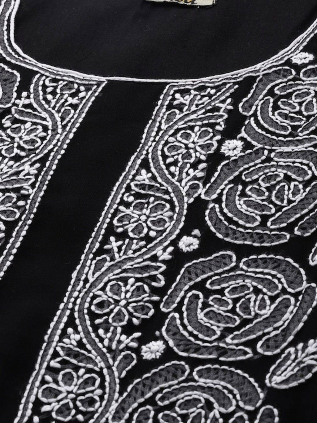 Hand Embroidered Yellow Georgette Lucknowi Chikankari Unstitched Dress Material (Set of 3) | D56 - view 13