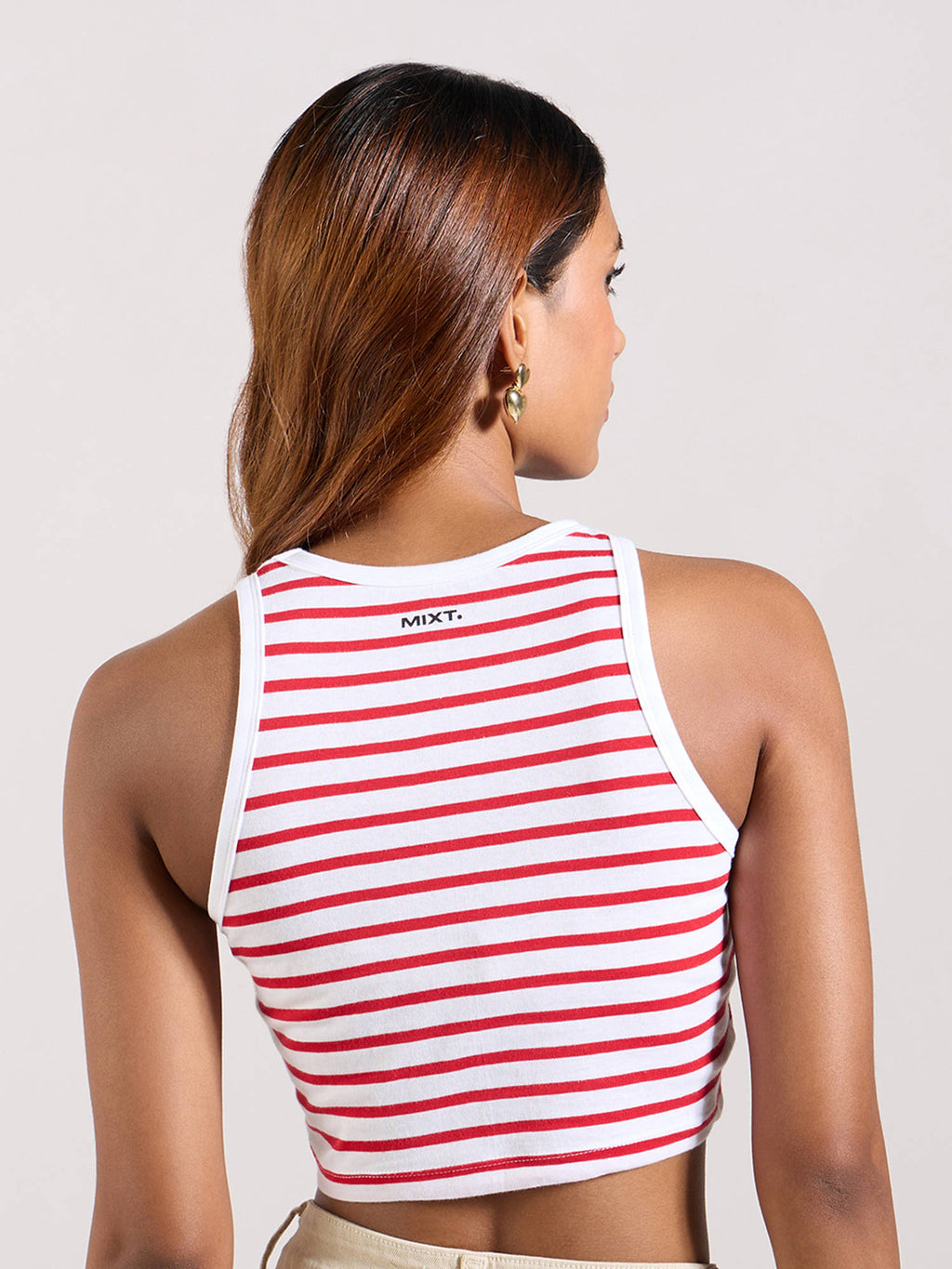 White Graphic Printed Sleeveless Tank Top | TT98 - view 2