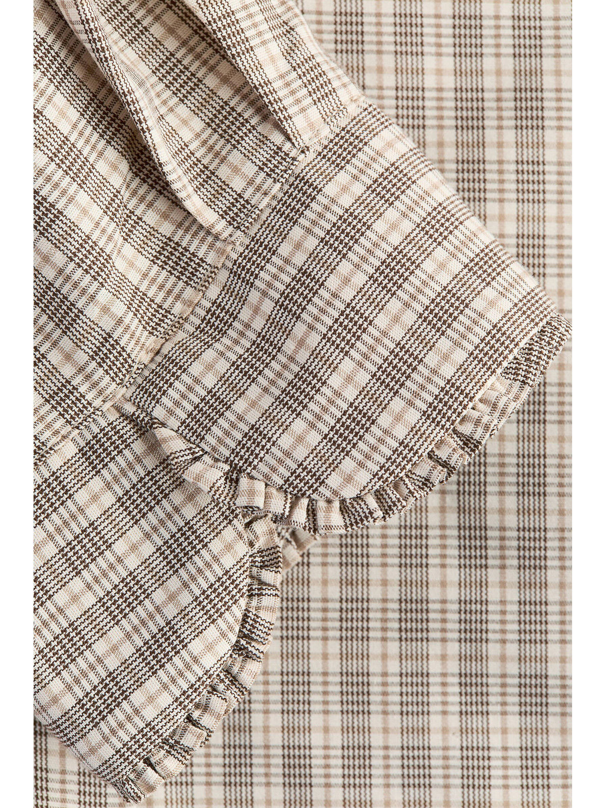 Women Beige Frill-Trimmed Stand-Collar Shirt | S67 - view 2