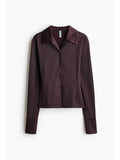 Women Brown Fitted Jersey Shirt | S67 - view 1
