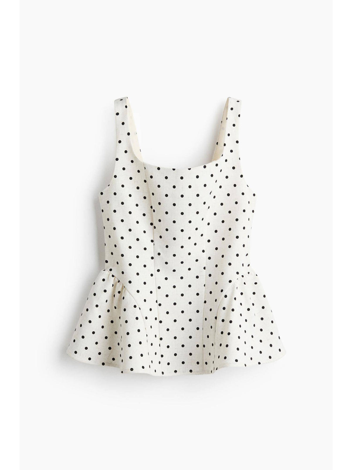 Women White Square-Neck Peplum Top | pt51 - view 4