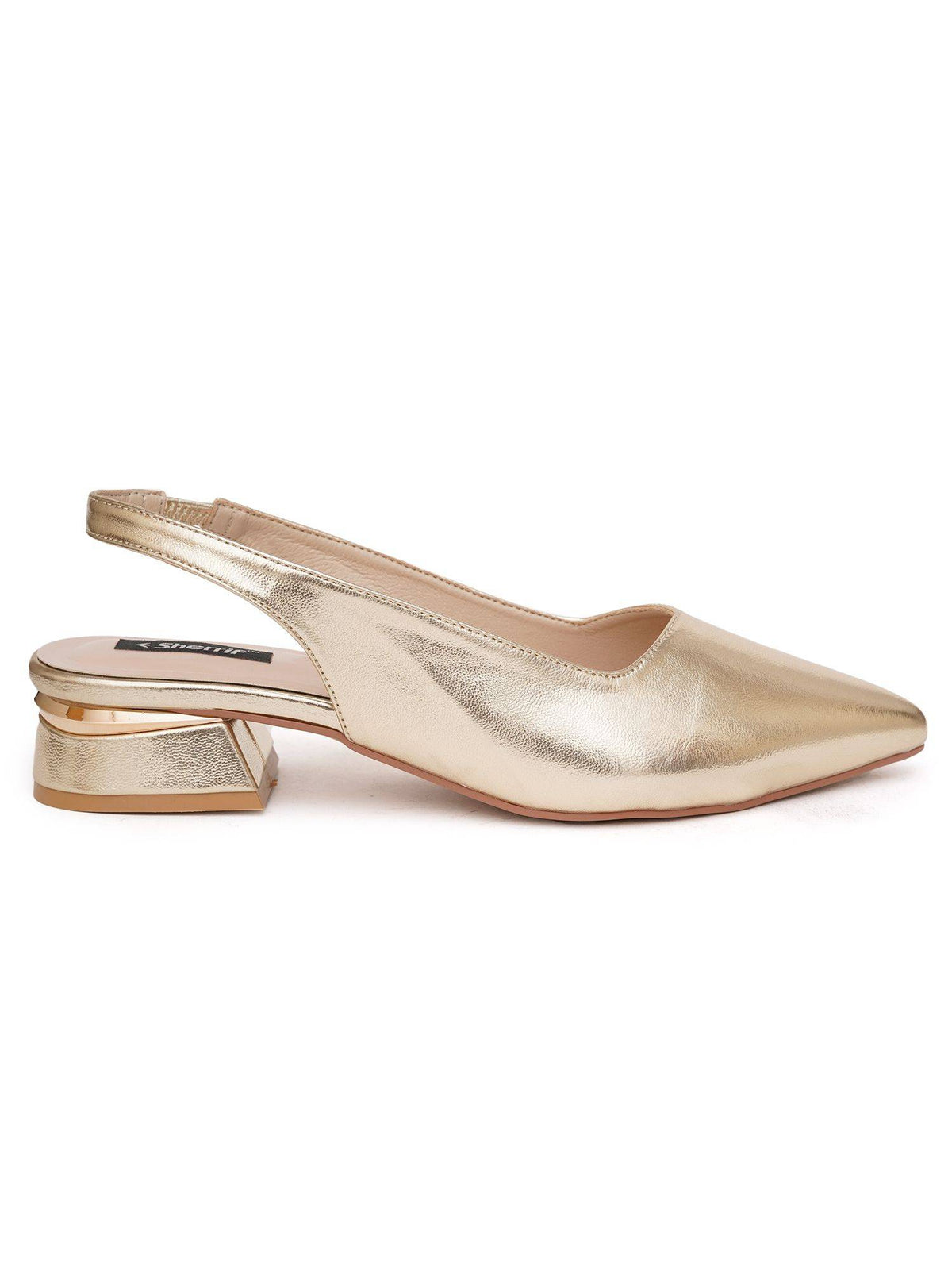 Women's Beige Casual Slip-On Pointed Toe Solid Mules Heels | H78 - view 18