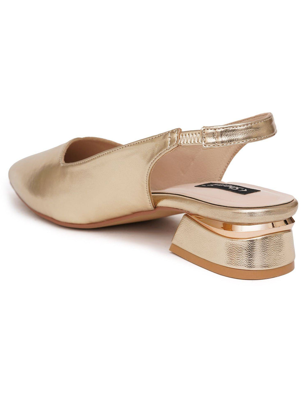 Women's Beige Casual Slip-On Pointed Toe Solid Mules Heels | H78 - view 19