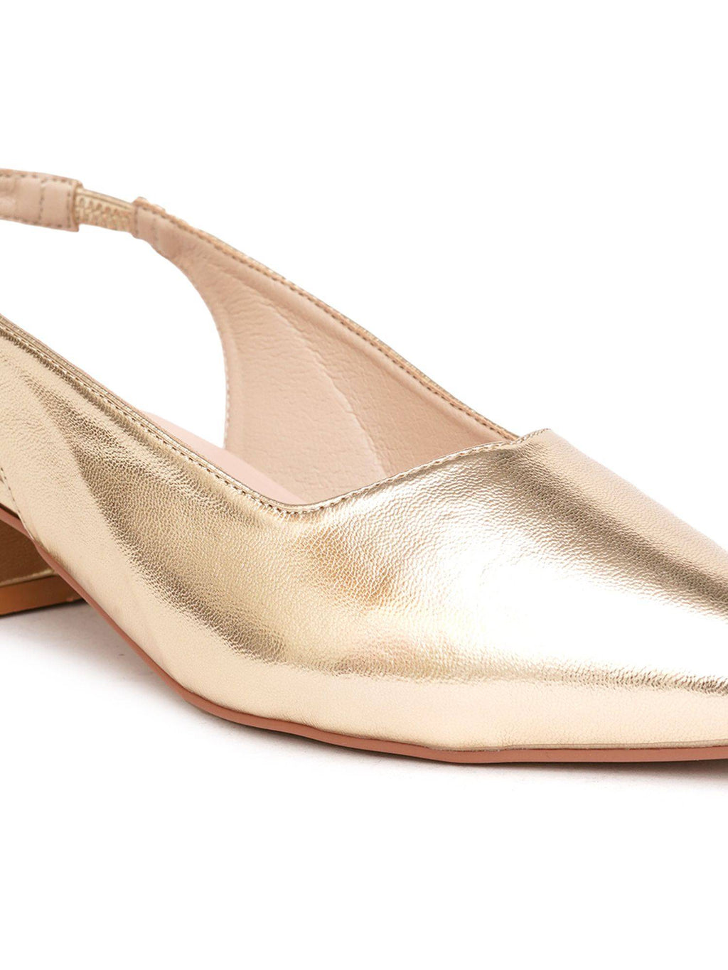 Women's Beige Casual Slip-On Pointed Toe Solid Mules Heels | H78 - view 20