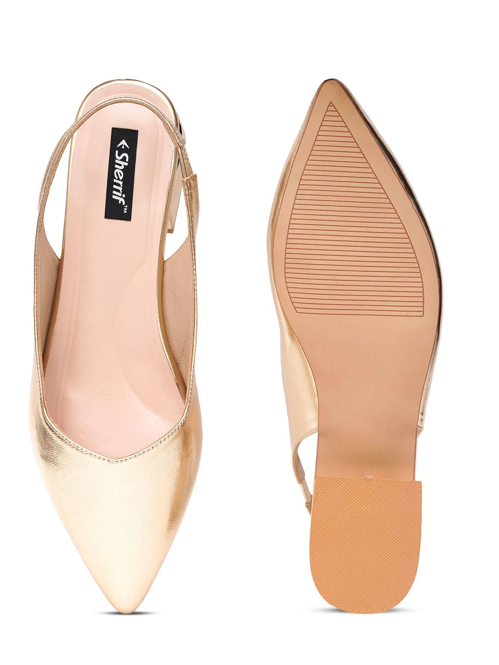 Women's Beige Casual Slip-On Pointed Toe Solid Mules Heels | H78 - view 21