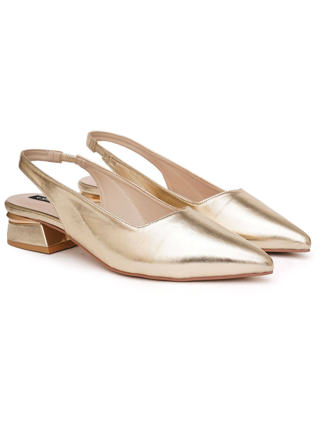 Women's Beige Casual Slip-On Pointed Toe Solid Mules Heels | H78 - view 23