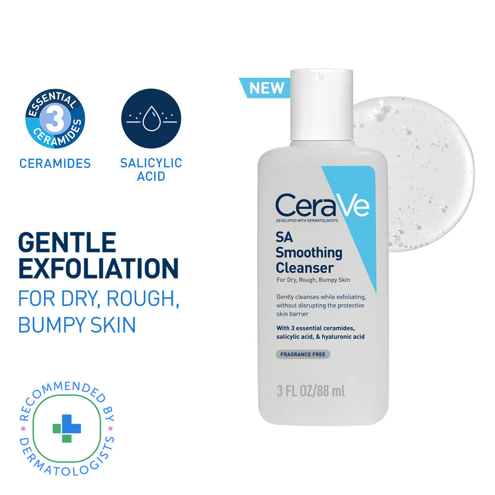 SA Smoothing Cleanser For Dry, Rough & Bumpy Skin, Face Wash With Salicylic Acid & Ceramides | FC3 - view 1