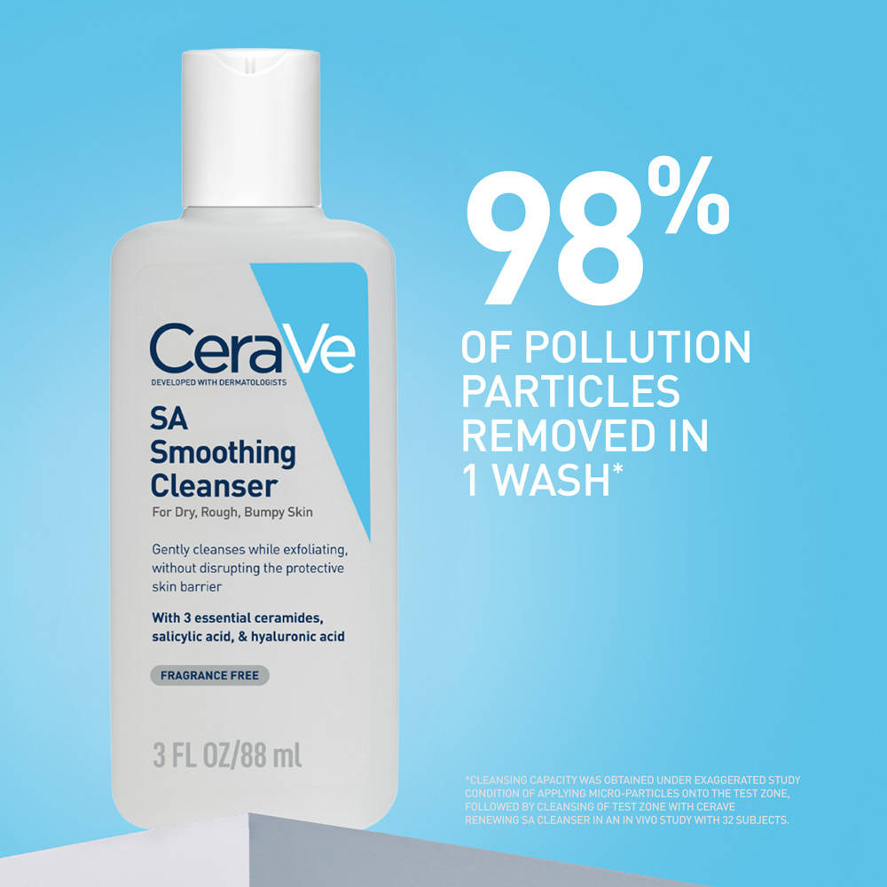 SA Smoothing Cleanser For Dry, Rough & Bumpy Skin, Face Wash With Salicylic Acid & Ceramides | FC3 - view 2
