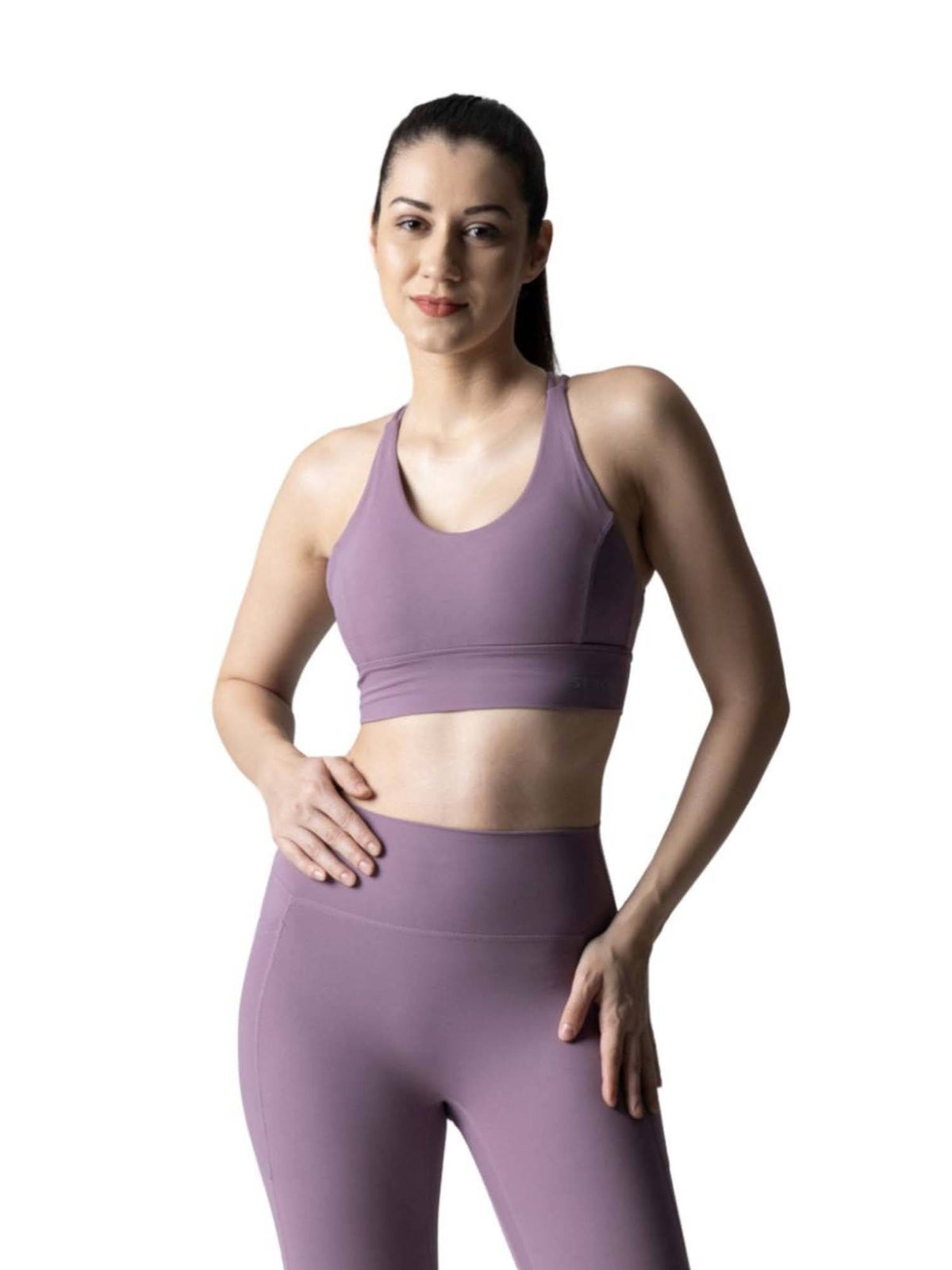 Nylon Womens Criss-Cross Gym Sports Bra Neon Green | sb09 - view 12
