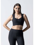 Nylon Womens Reflective Gym Sports Bra Neon Green | sb09 - view 8