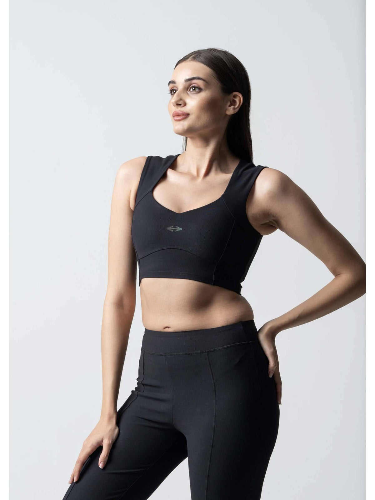 Nylon Womens Reflective Gym Sports Bra Neon Green | sb09 - view 14