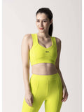 Nylon Womens Reflective Gym Sports Bra Neon Green | sb09 - view 1