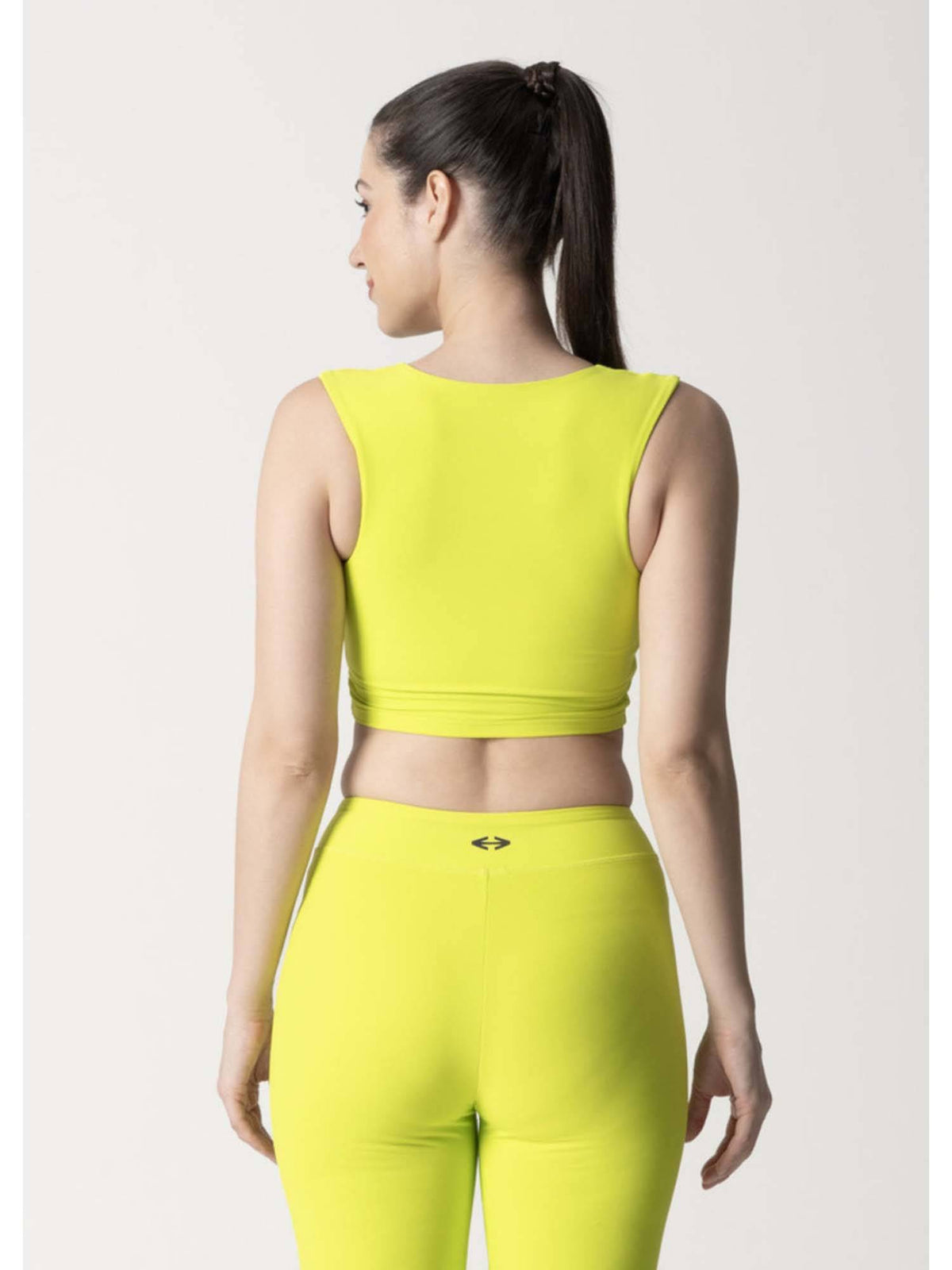 Nylon Womens Reflective Gym Sports Bra Neon Green | sb09 - view 3