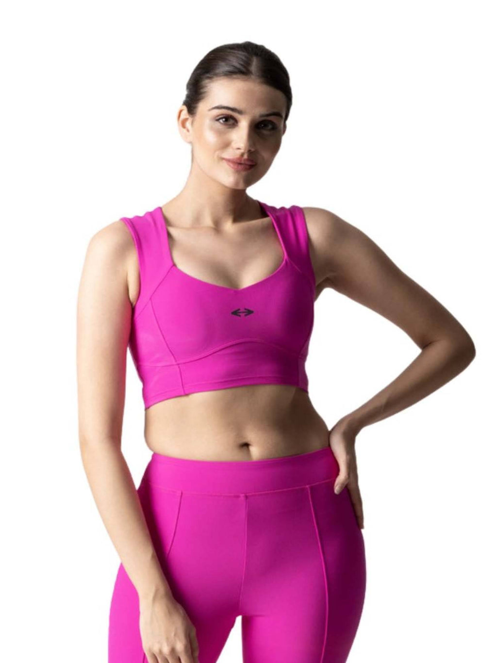 Nylon Womens Reflective Gym Sports Bra Neon Green | sb09 - view 15