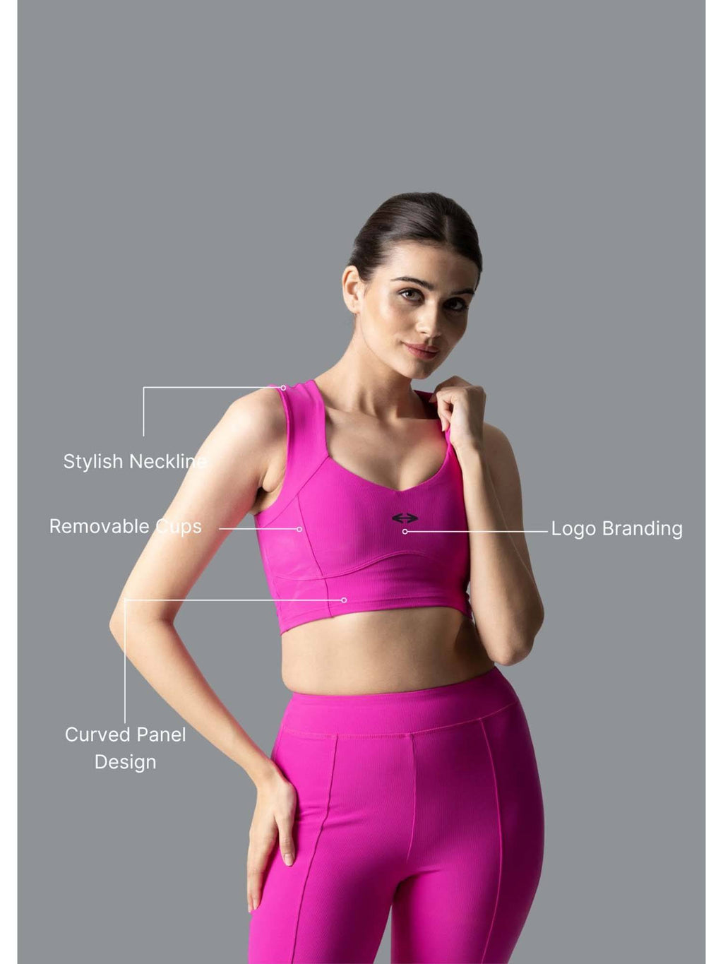 Nylon Womens Reflective Gym Sports Bra Neon Green | sb09 - view 17