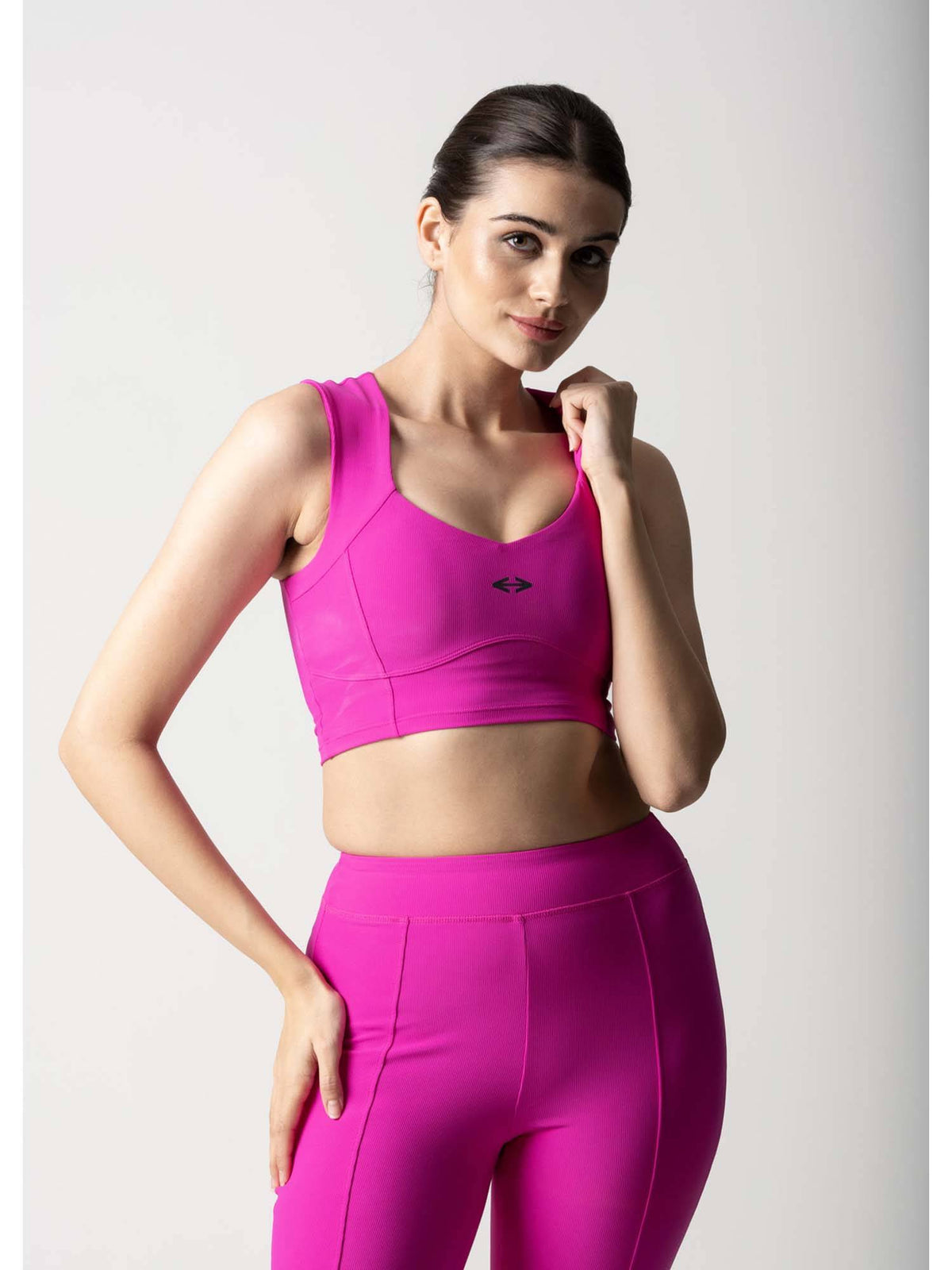 Nylon Womens Reflective Gym Sports Bra Neon Green | sb09 - view 19