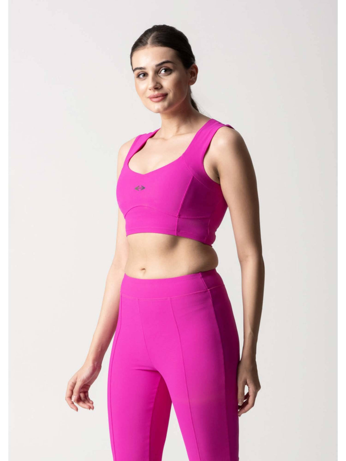 Nylon Womens Reflective Gym Sports Bra Neon Green | sb09 - view 20