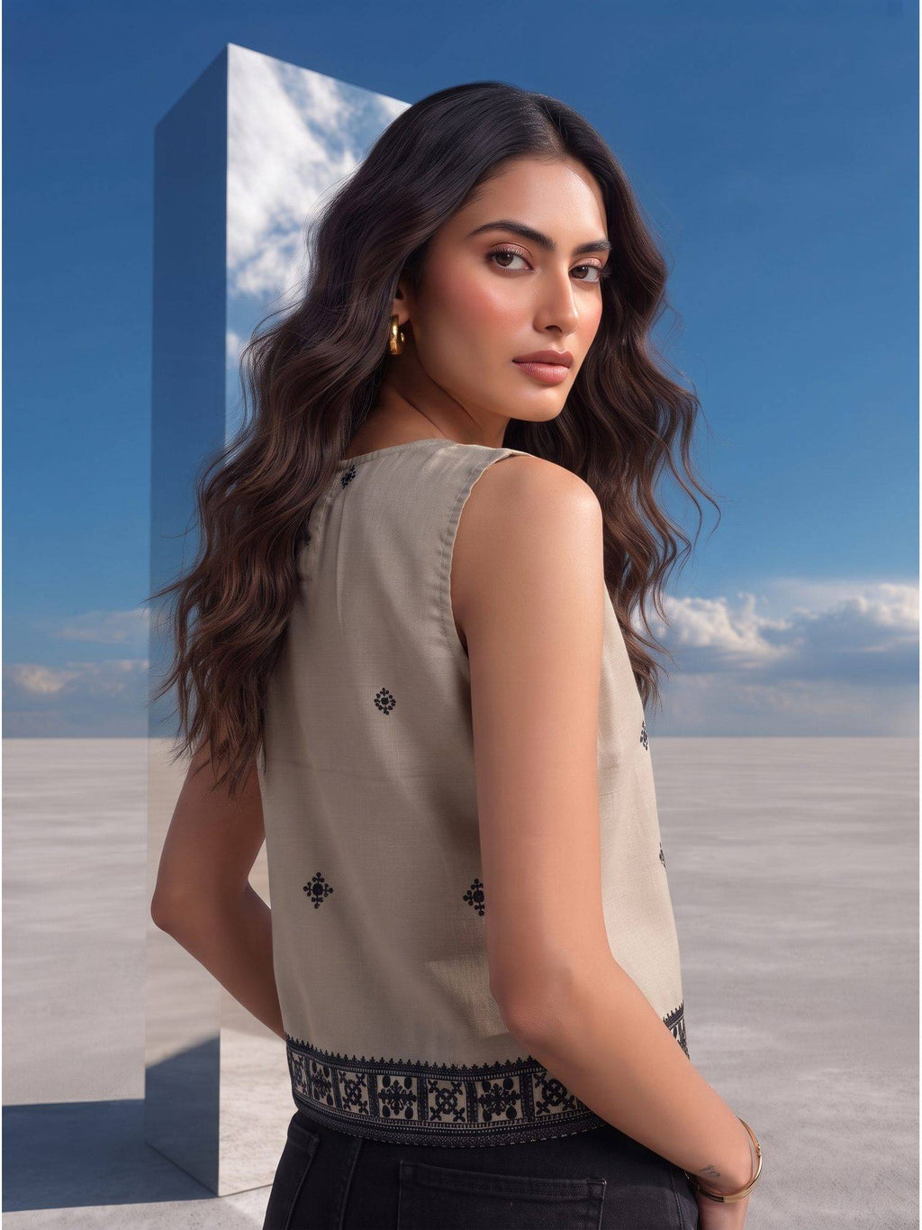 Grey Desert Nomad Printed Tank Top | TT98 - view 2