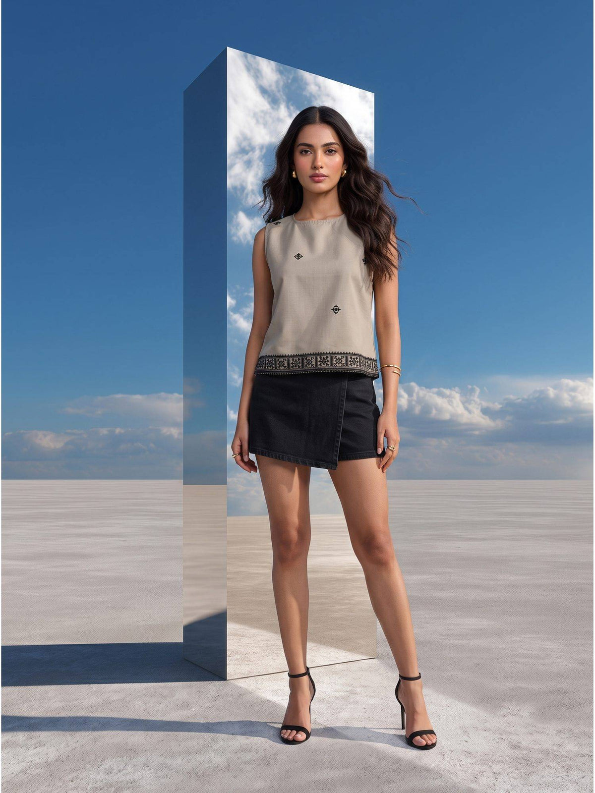 Grey Desert Nomad Printed Tank Top | TT98 - view 4
