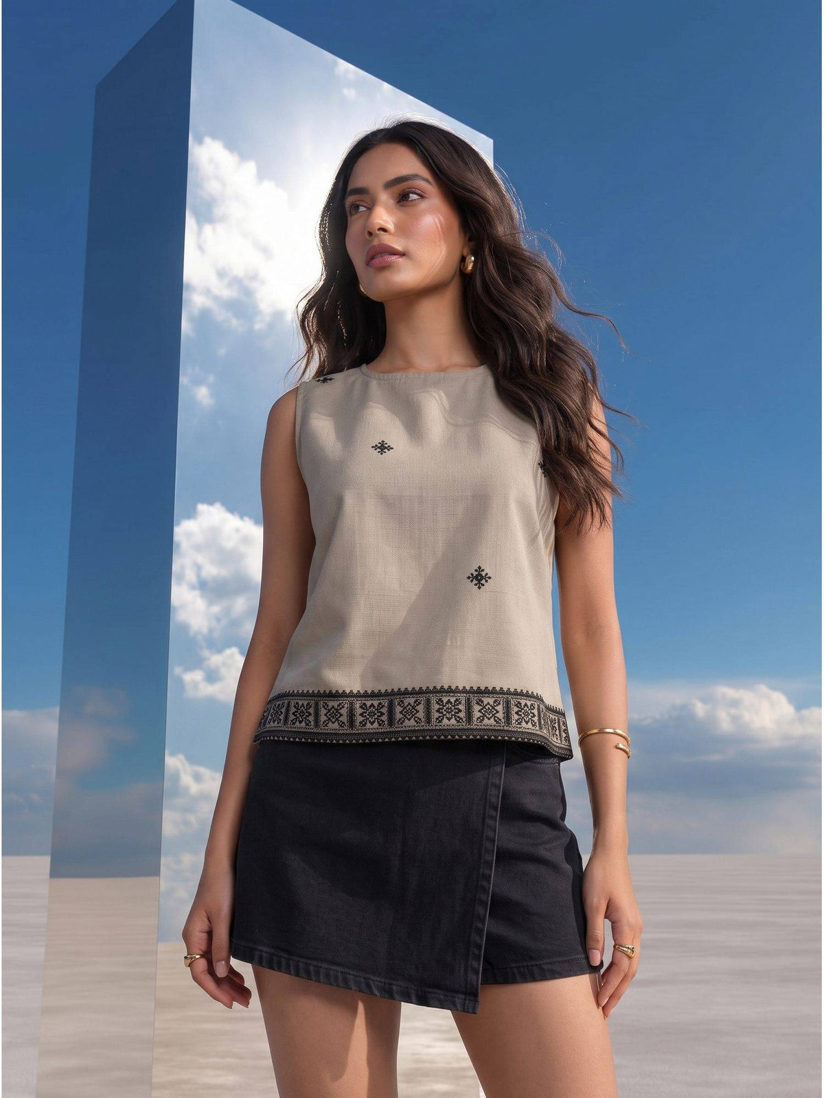 Grey Desert Nomad Printed Tank Top | TT98 - view 5