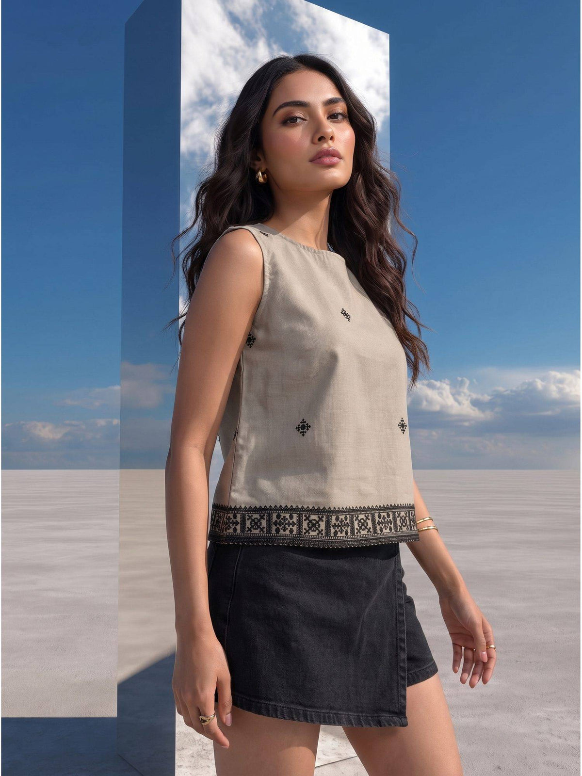 Grey Desert Nomad Printed Tank Top | TT98 - view 6