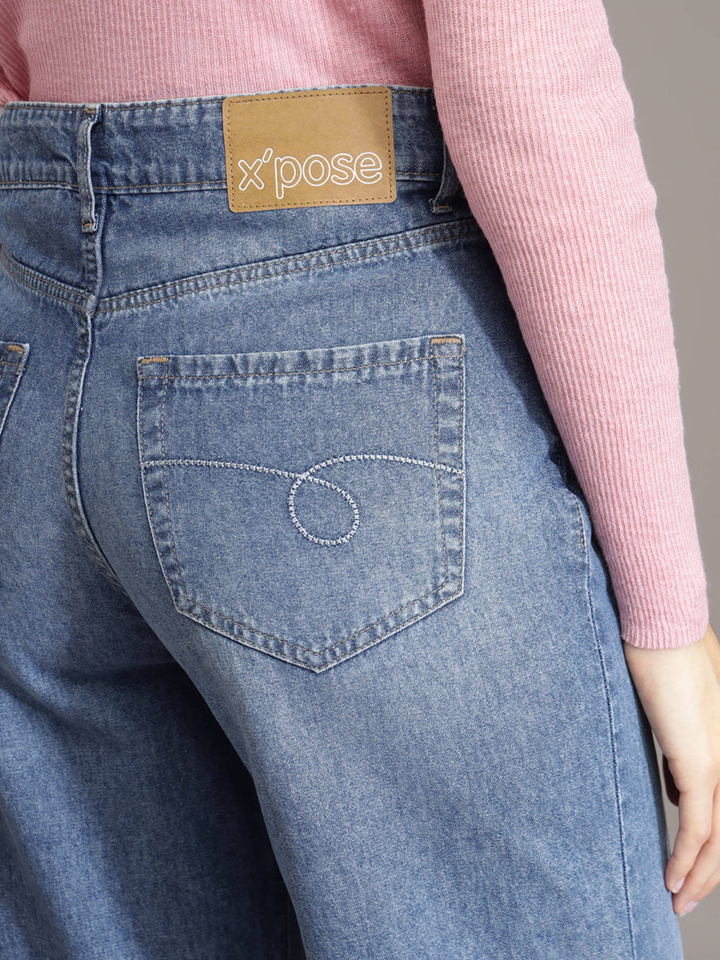Women Blue Solid Straight Fit Jeans | ST23 - view 8