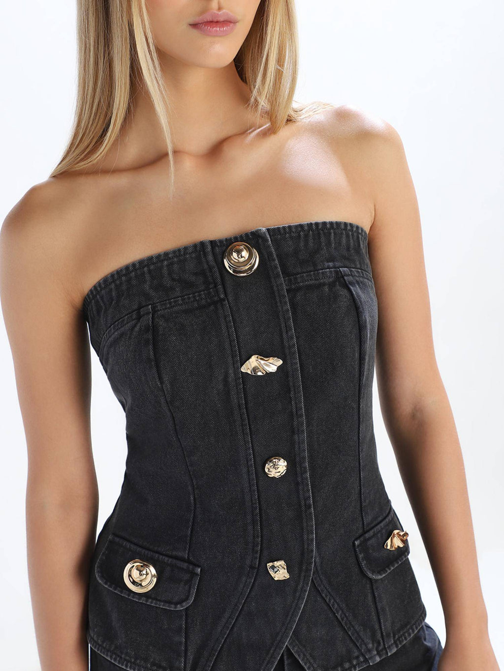 Womens Solid Slim Black Top | TT90 - view 4