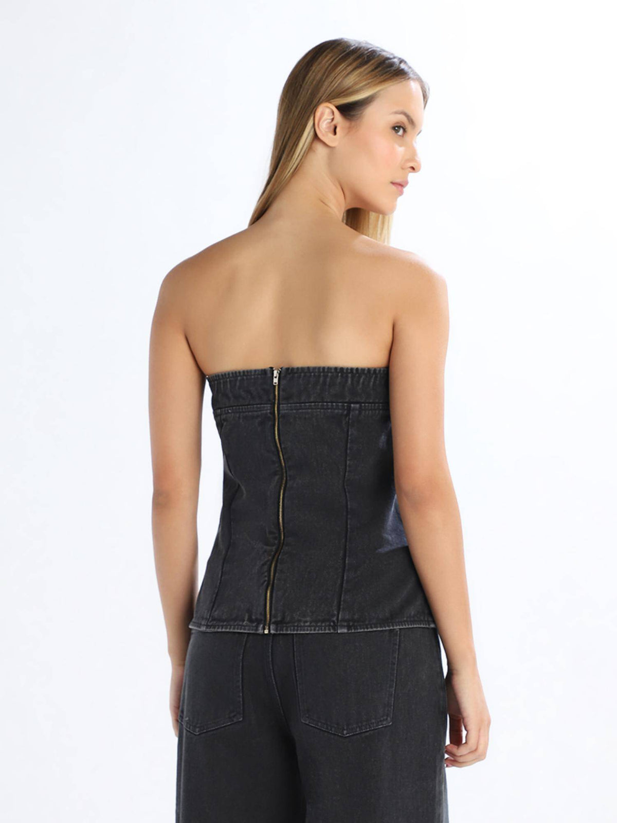 Womens Solid Slim Black Top | TT90 - view 6