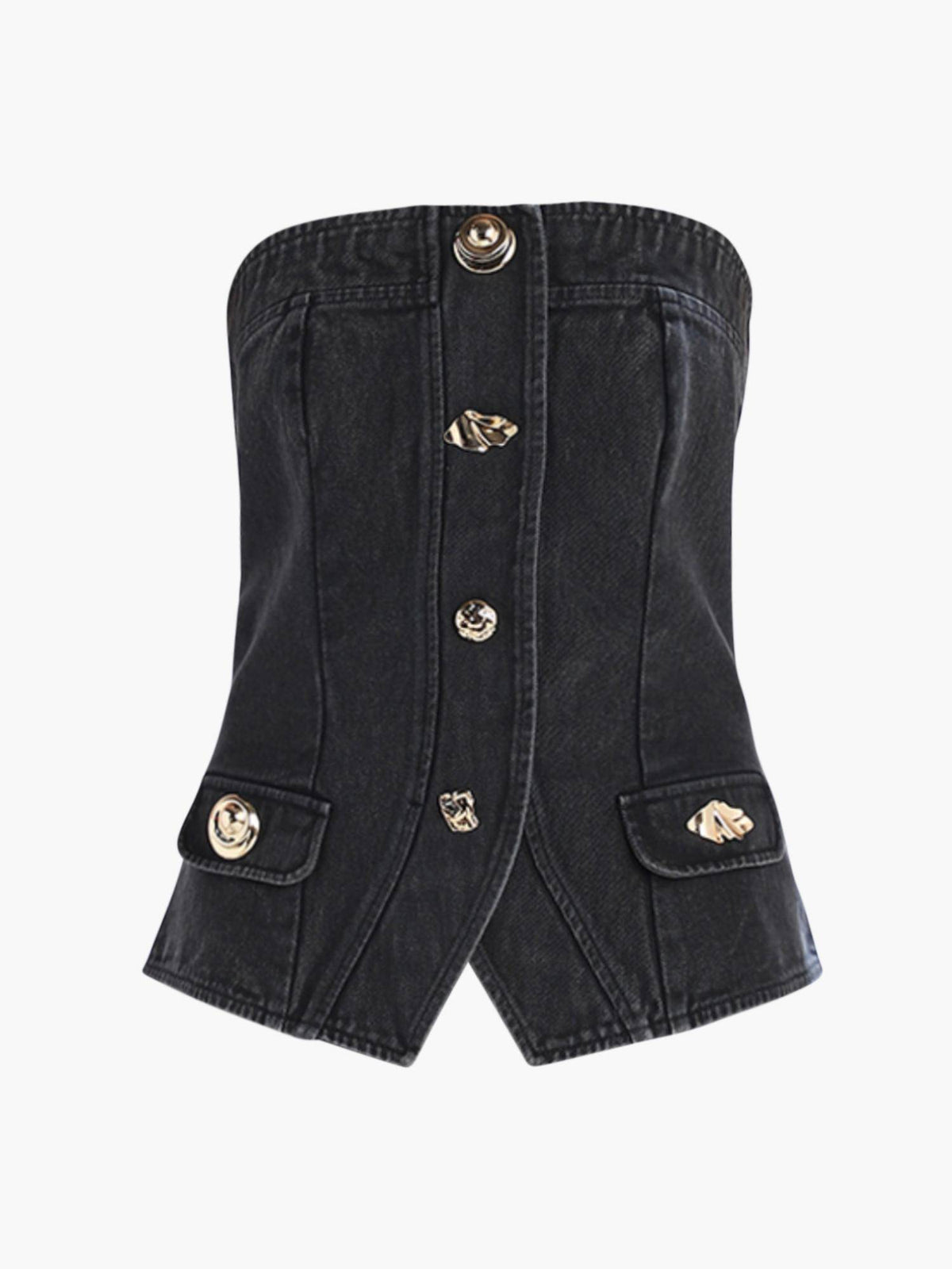 Womens Solid Slim Black Top | TT90 - view 7