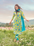 Women Yellow Floral Printed Cotton Kurta | FY93 - view 1