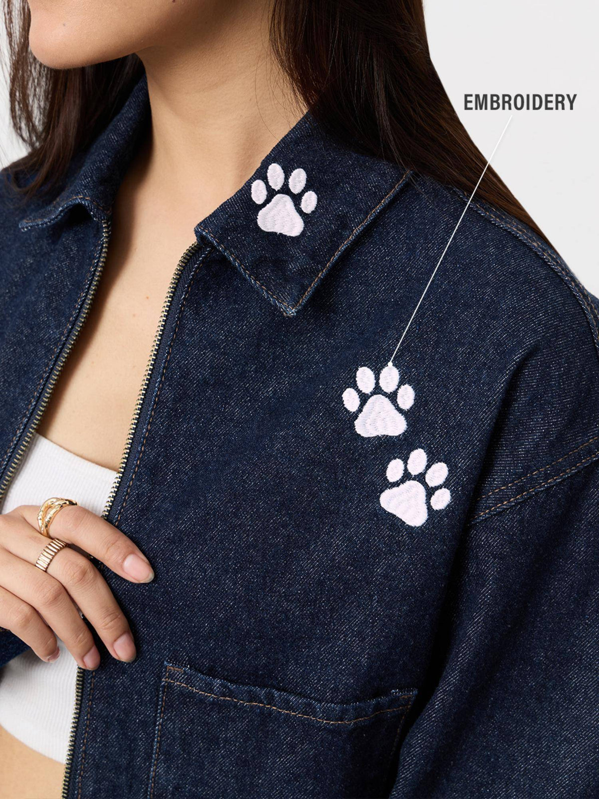 Women Indigo Character Pure Cotton Jackets | JC78 - view 2