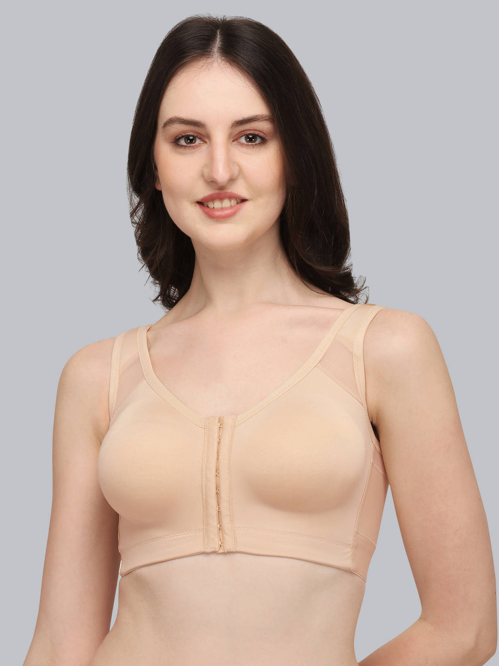 Women Front Closure Full Coverage Non Padded Non Wired Posture Correction Bra | sb09 - view 33