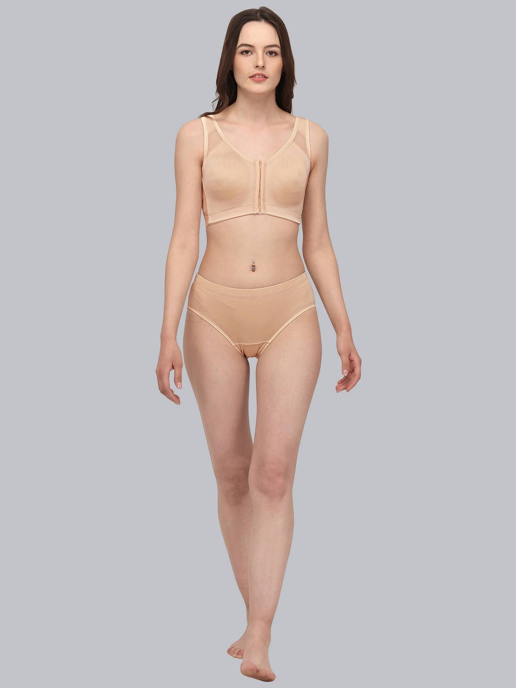 Women Front Closure Full Coverage Non Padded Non Wired Posture Correction Bra | sb09 - view 36