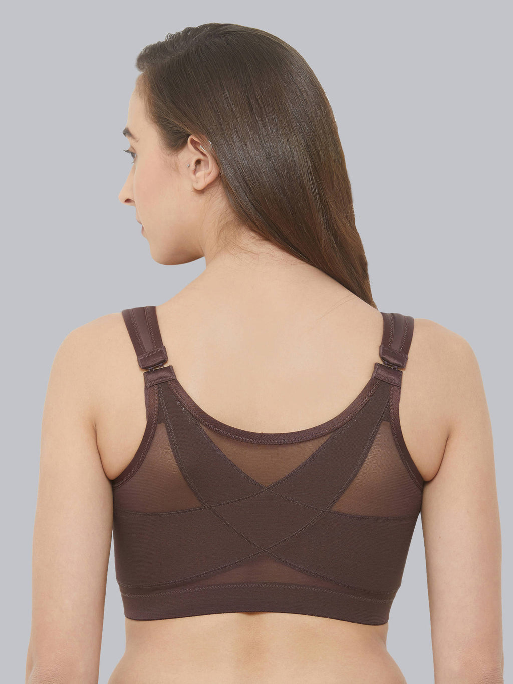 Women Front Closure Full Coverage Non Padded Non Wired Posture Correction Bra | sb09 - view 28