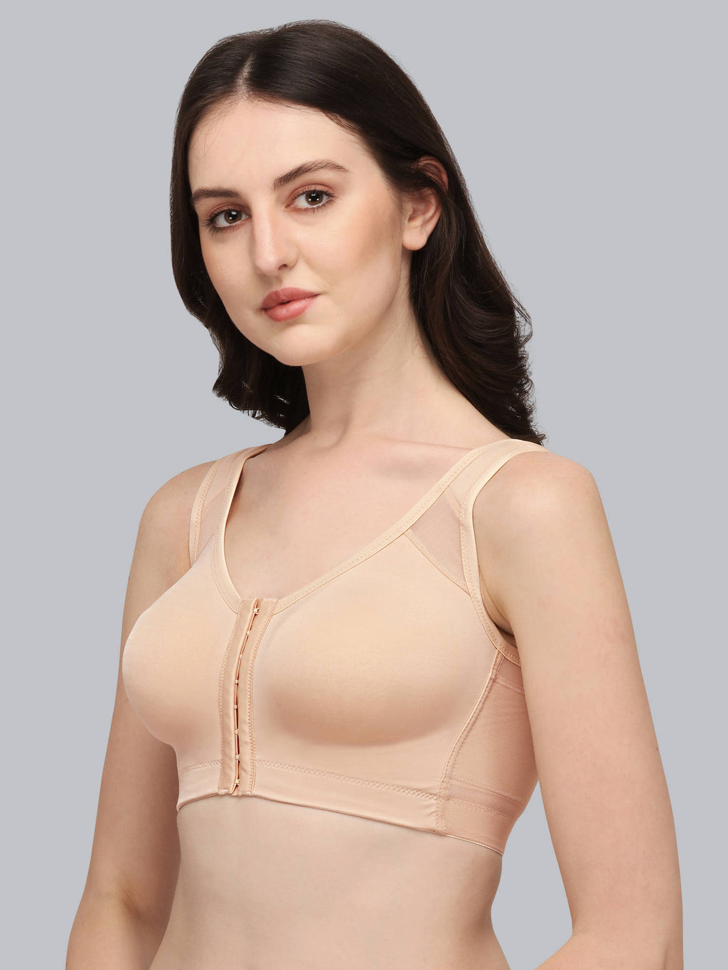 Women Front Closure Full Coverage Non Padded Non Wired Posture Correction Bra | sb09 - view 29