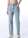 Women Blue Solid Straight Fit Jeans | ST23 - view 1