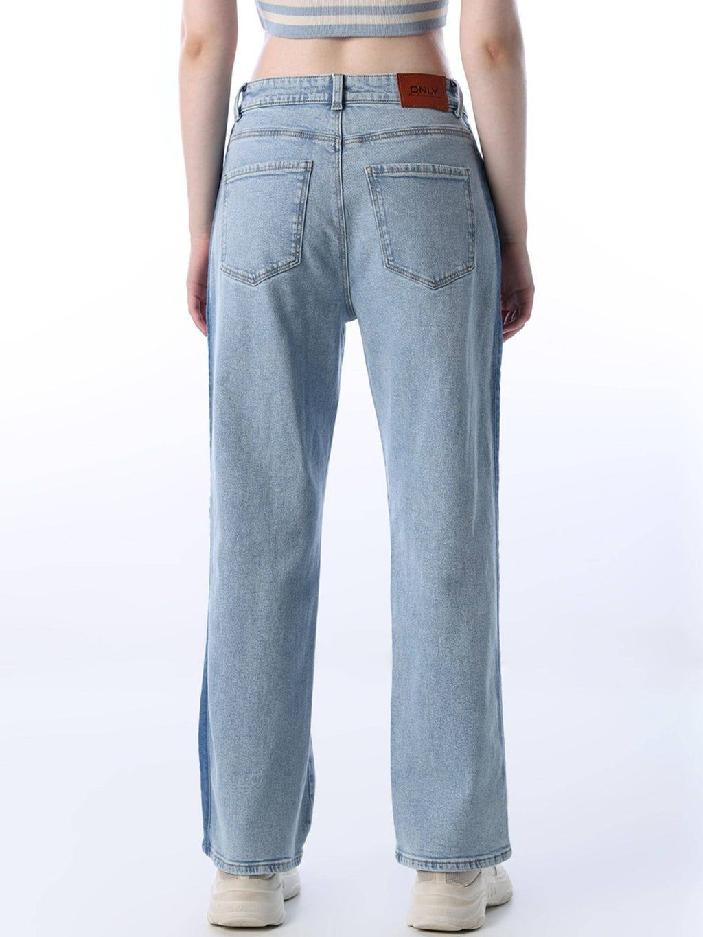 Women Blue Solid Straight Fit Jeans | ST23 - view 5