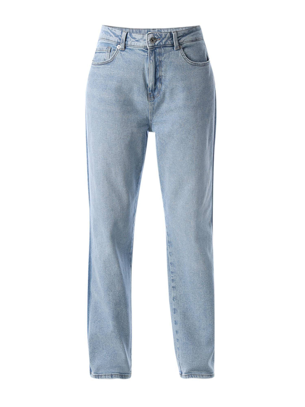 Women Blue Solid Straight Fit Jeans | ST23 - view 6