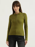 Red Polo Neck Solid T-Shirt | PW43 - view 6