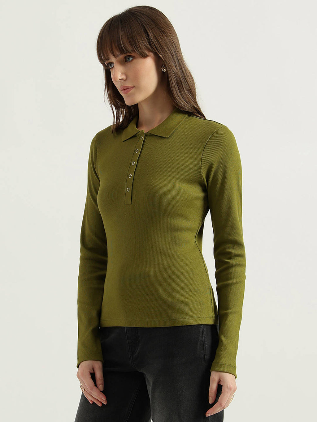 Red Polo Neck Solid T-Shirt | PW43 - view 7