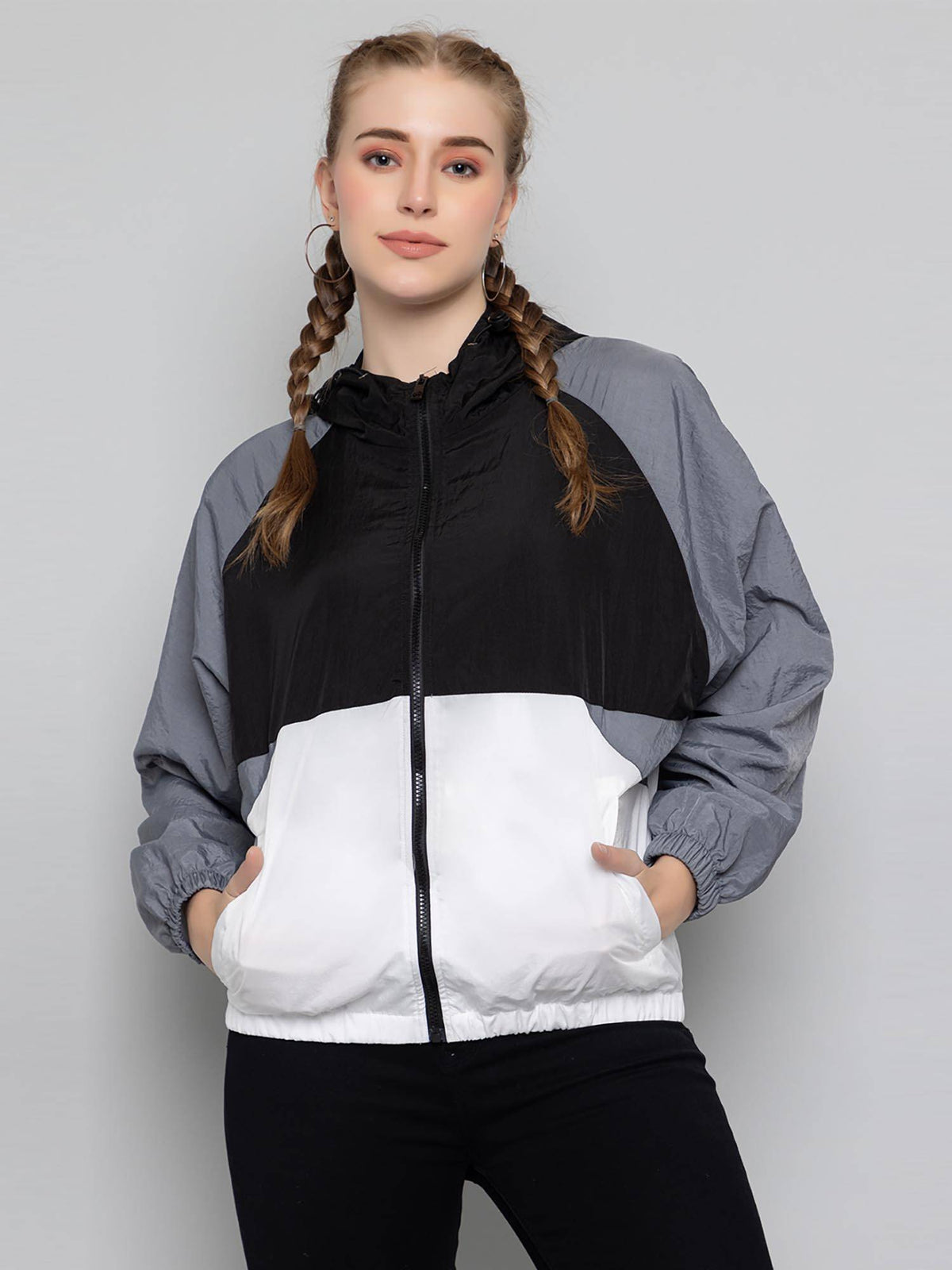 Women Standard Length Polyester Winter Sports Zipper Stylish Jacket | JK12 - view 1