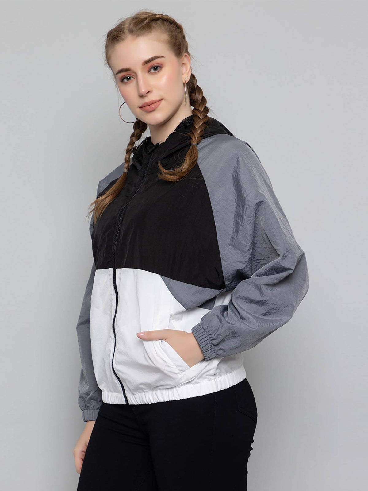 Women Standard Length Polyester Winter Sports Zipper Stylish Jacket | JK12 - view 3
