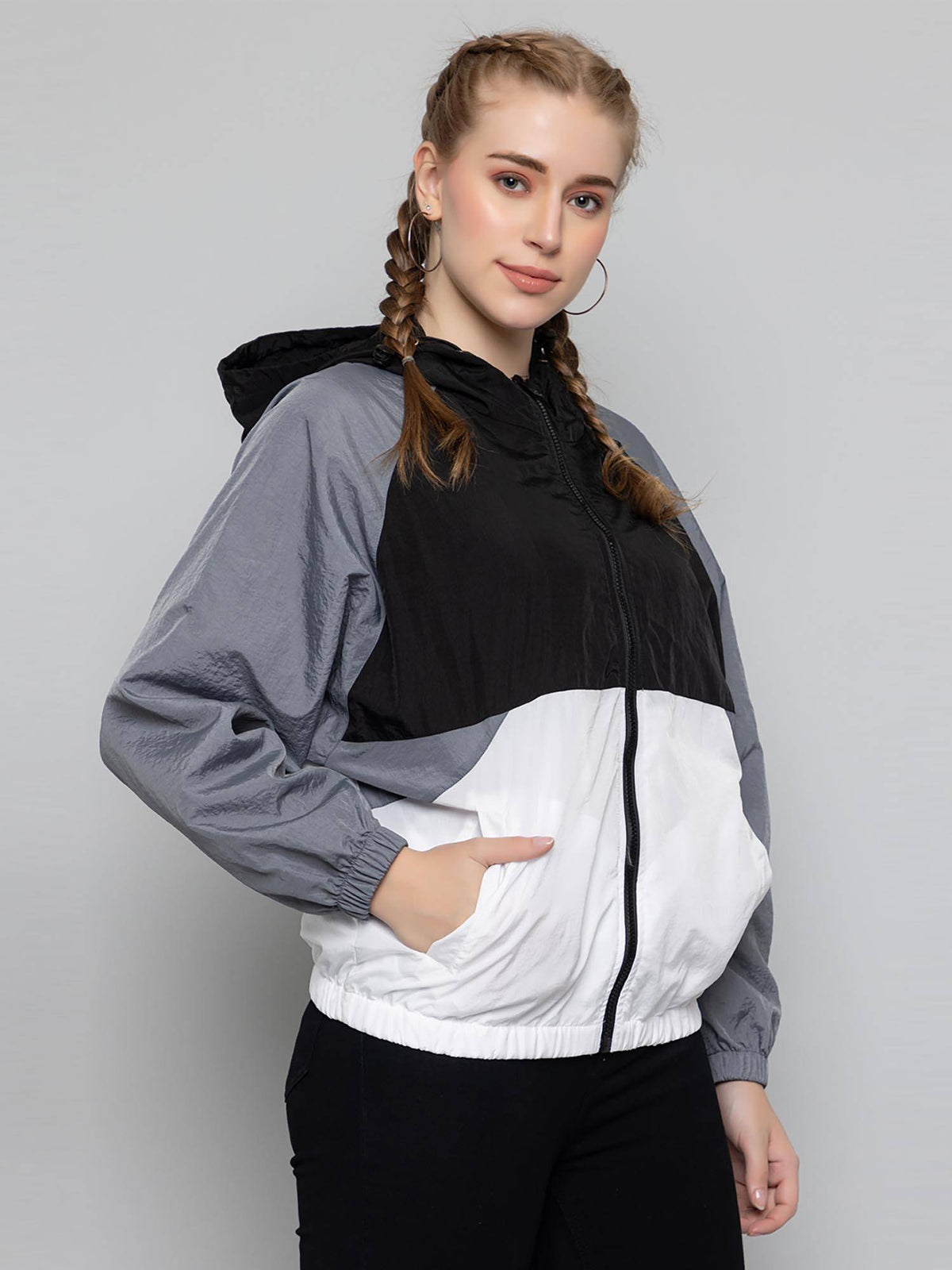 Women Standard Length Polyester Winter Sports Zipper Stylish Jacket | JK12 - view 4